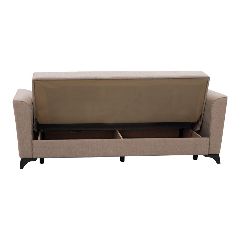 3 seater sofa-bed Asma pakoworld fabric beige 217x76x85cm