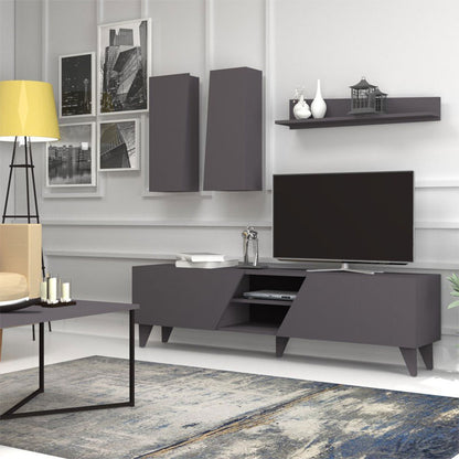 TV unit Nasir pakoworld in dark grey color 180x35x47cm