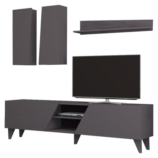 TV unit Nasir pakoworld in dark grey color 180x35x47cm