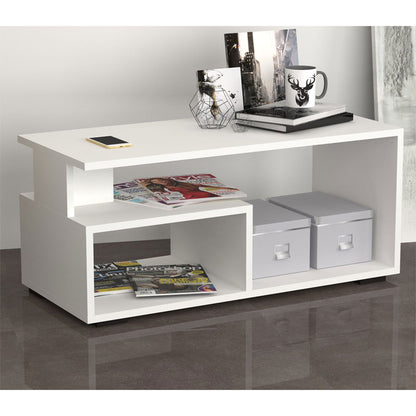 Coffee table Nellie pakoworld in white color 90x45x45cm