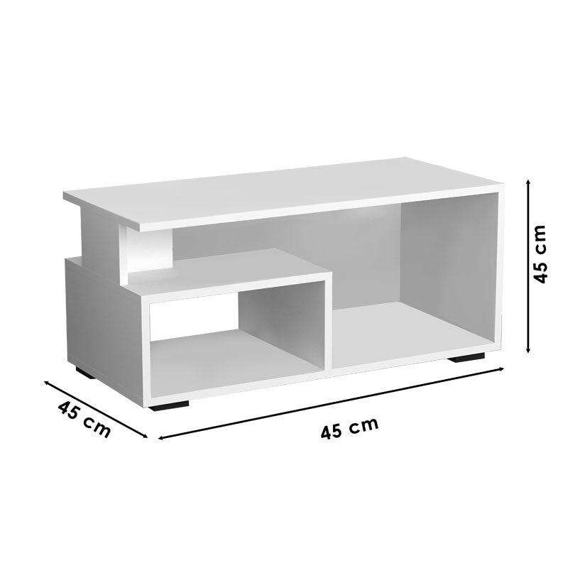 Coffee table Nellie pakoworld in white color 90x45x45cm