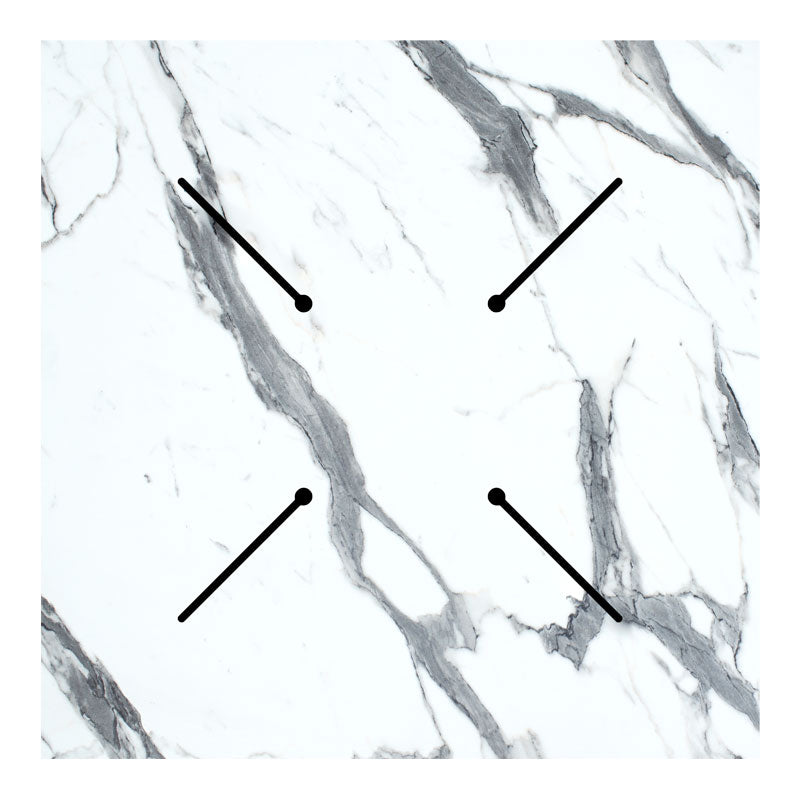 Table top Melody pakoworld HPL white marble 70x70cm thickness 12mm