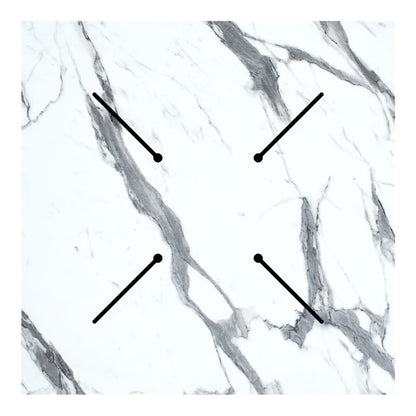 Table top Melody pakoworld HPL white marble 70x70cm thickness 12mm