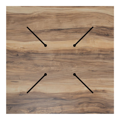 Table top Noble pakoworld HPL walnut 69x69cm thickness 12mm