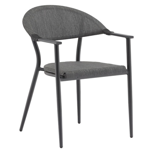 Armchair Pino pakoworld aluminum black-black textilene