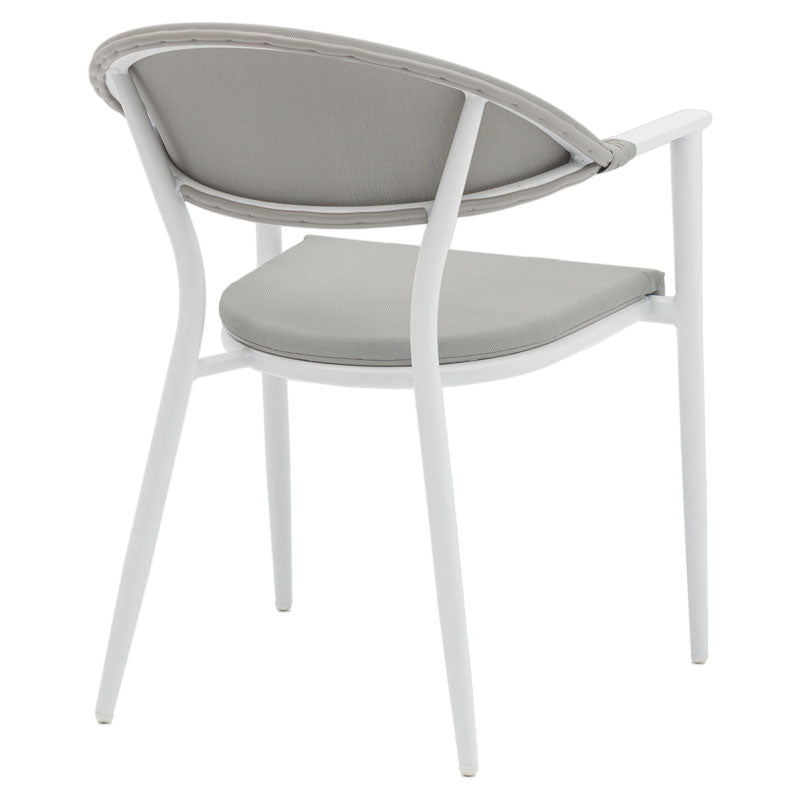 Armchair Pino pakoworld aluminum white-textilene gray