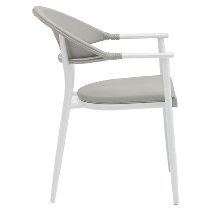 Armchair Pino pakoworld aluminum white-textilene gray