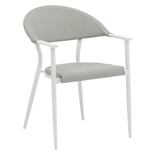 Armchair Pino pakoworld aluminum white-textilene gray