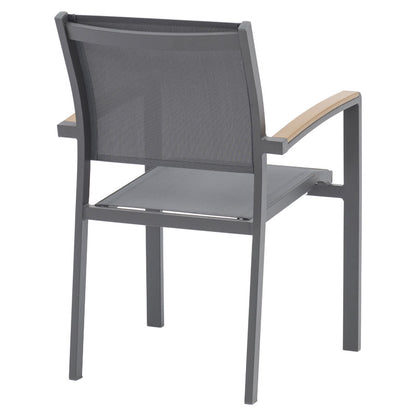 Pori pakoworld anthracite aluminum armchair with natural plywood