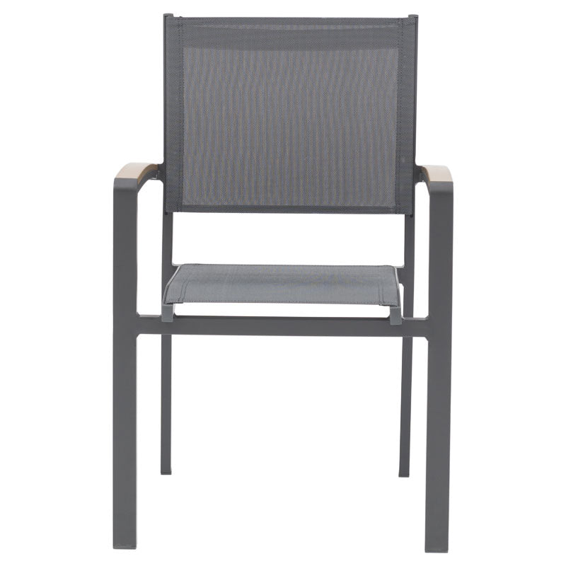 Pori pakoworld anthracite aluminum armchair with natural plywood