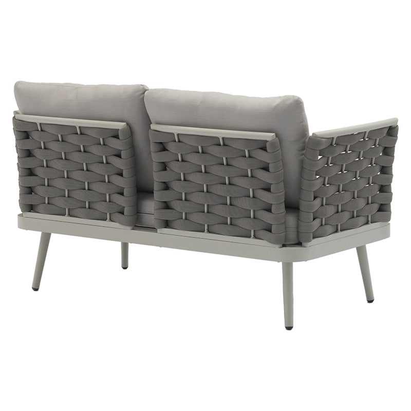 Lounge Moritz pakoworld set of 4 pcs aluminum gray-textilene gray-beige cushion