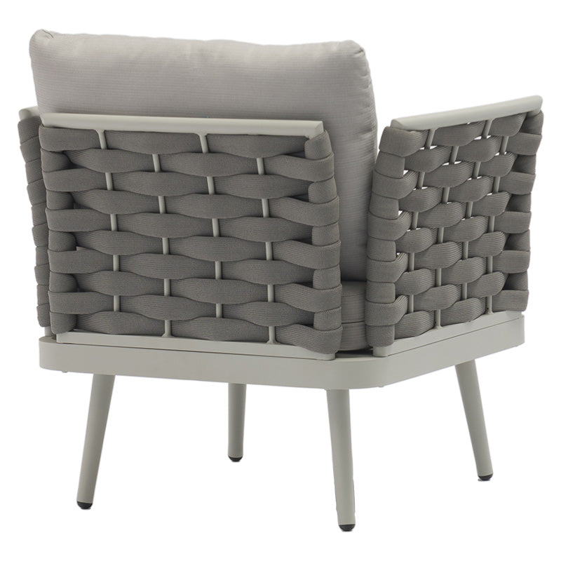 Lounge Moritz pakoworld set of 4 pcs aluminum gray-textilene gray-beige cushion