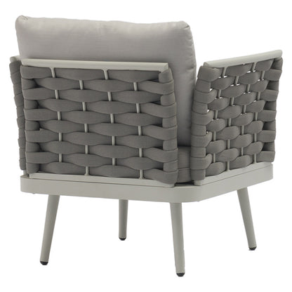 Lounge Moritz pakoworld set of 4 pcs aluminum gray-textilene gray-beige cushion