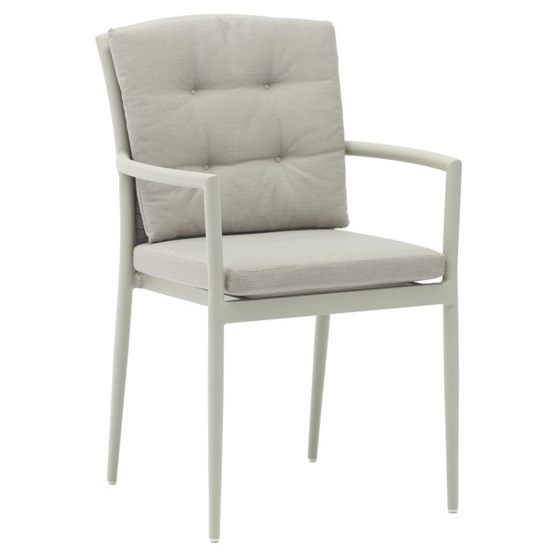 Armchair Moritz pakoworld aluminum gray rope-beige cushion