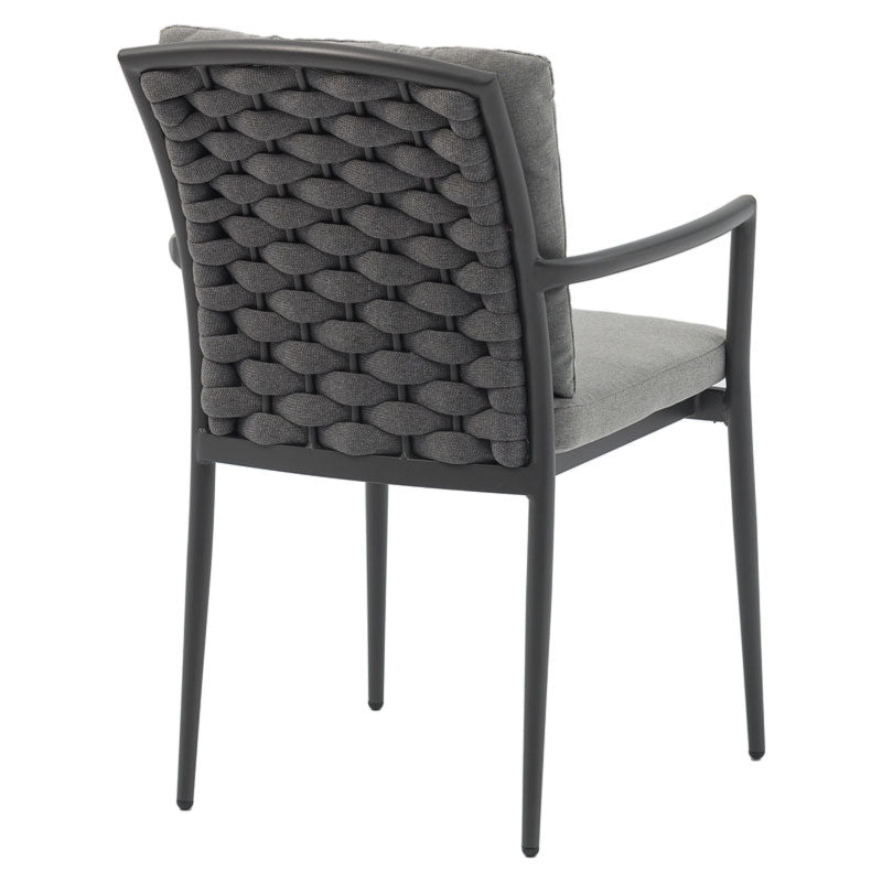 Armchair Moritz pakoworld aluminum anthracite rope-grey cushion