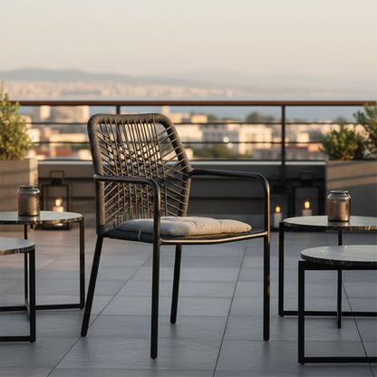 Armchair Kherson aluminum rope anthracite-gray cushion