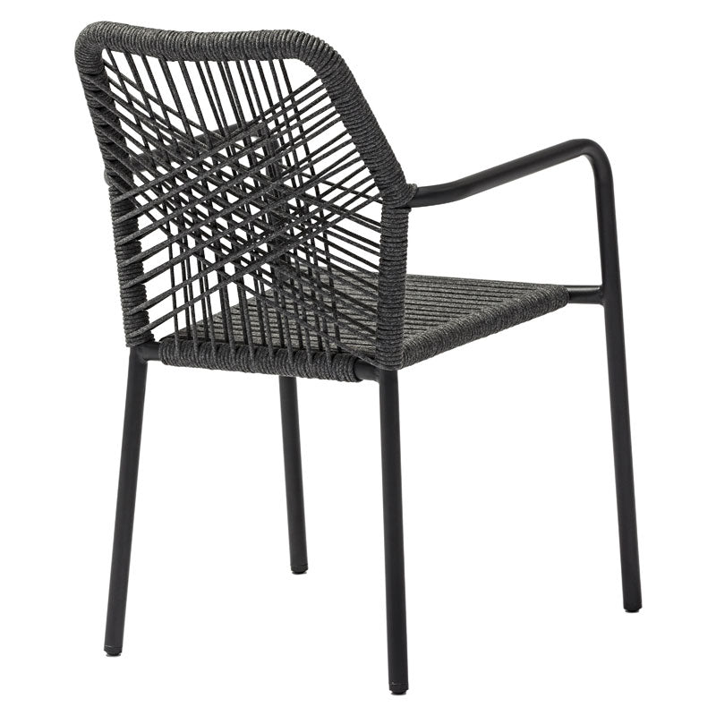 Armchair Kherson aluminum rope anthracite-gray cushion