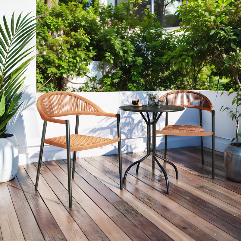 Armchair Freiburg pakoworld aluminum black-rope natural-brick red