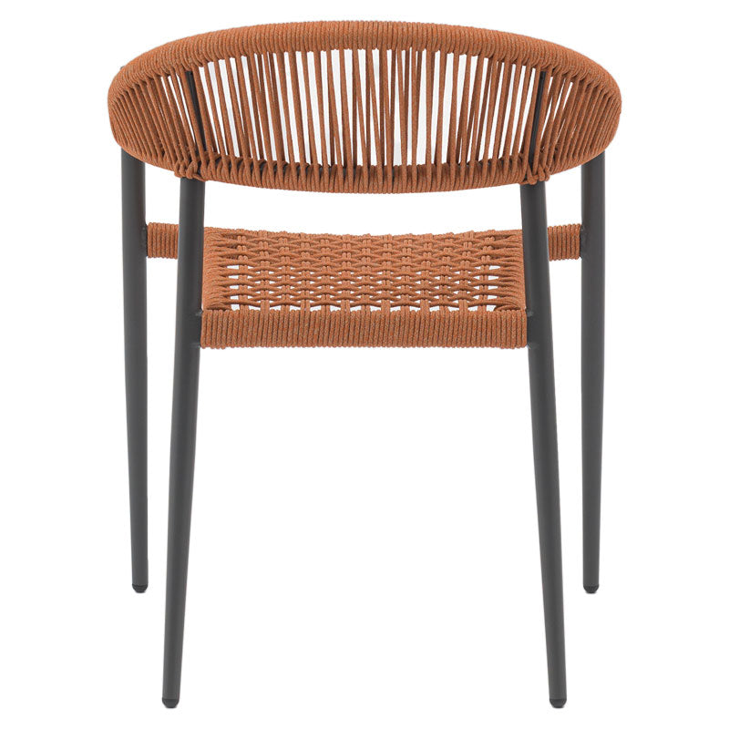 Armchair Freiburg pakoworld aluminum black-rope natural-brick red