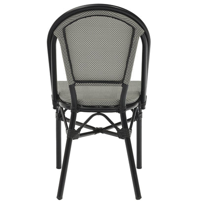 Chair Paris pakoworld aluminum black-textilene black and white