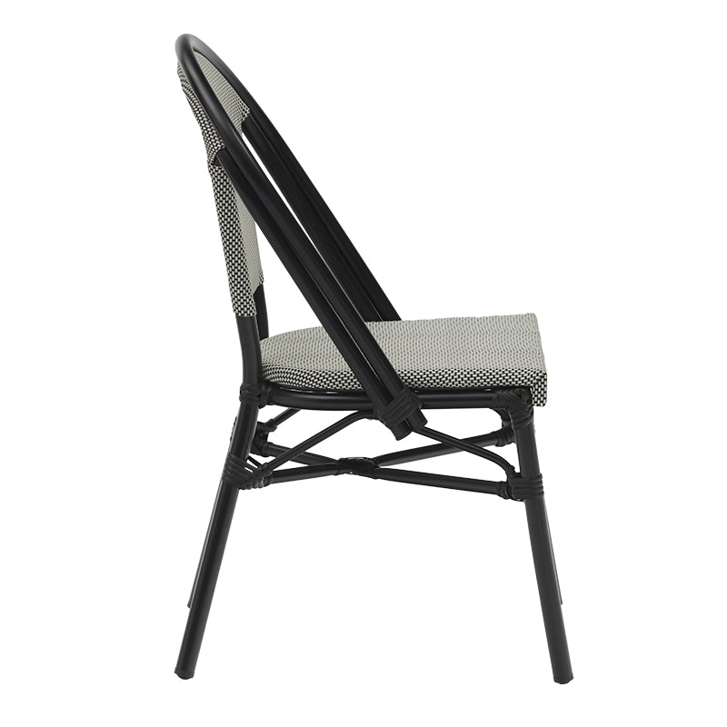 Chair Paris pakoworld aluminum black-textilene black and white