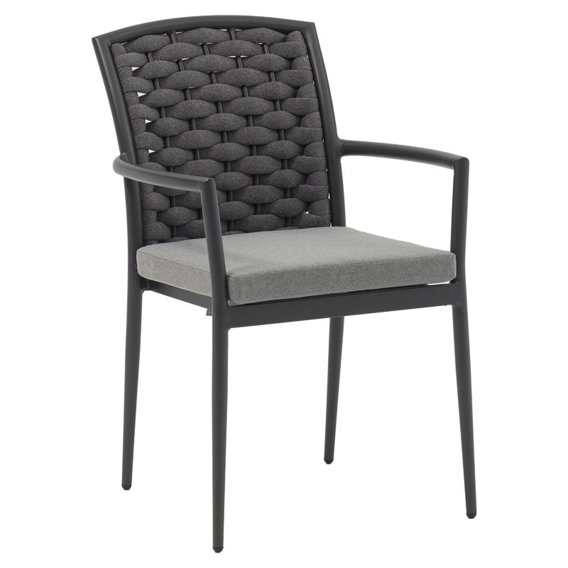 Dining Set 5pcs Ecco-Moritz pakoworld aluminium anthracite-textilene grey 160x90x75cm