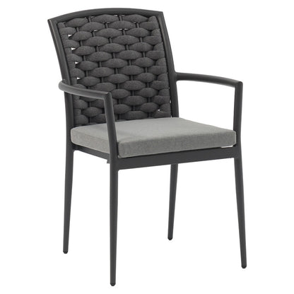 Dining Set 5pcs Ecco-Moritz pakoworld aluminium anthracite-textilene grey 160x90x75cm