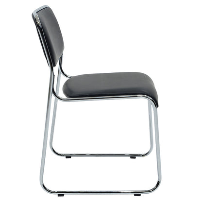 Asher pakoworld PU guest chair black - chrome leg