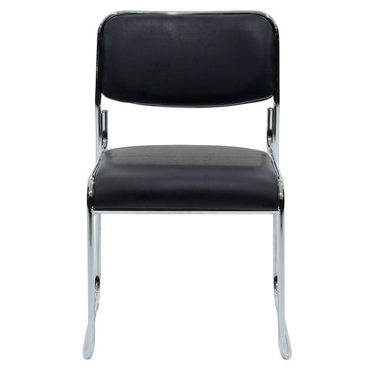 Asher pakoworld PU guest chair black - chrome leg