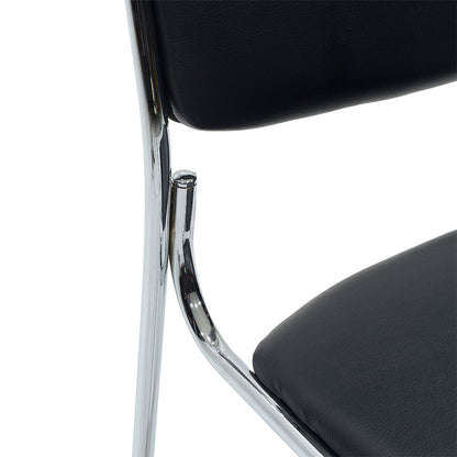 Asher pakoworld PU guest chair black - chrome leg