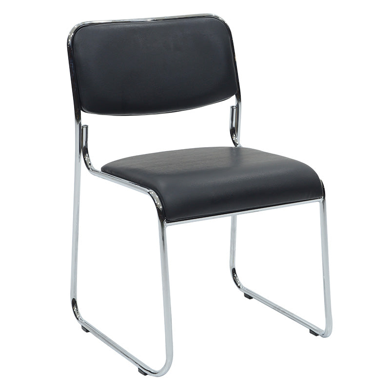 Asher pakoworld PU guest chair black - chrome leg