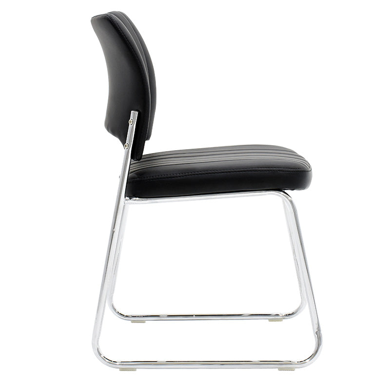 Visitor chair Amelia pakoworld PU black-chrome leg