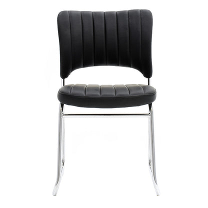 Visitor chair Amelia pakoworld PU black-chrome leg