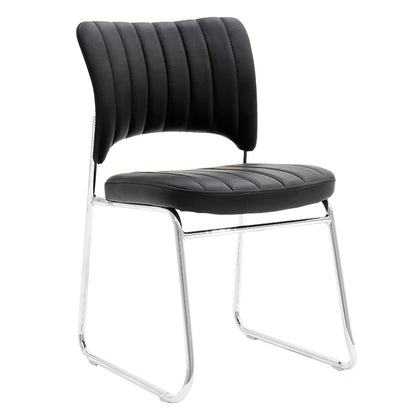 Visitor chair Amelia pakoworld PU black-chrome leg