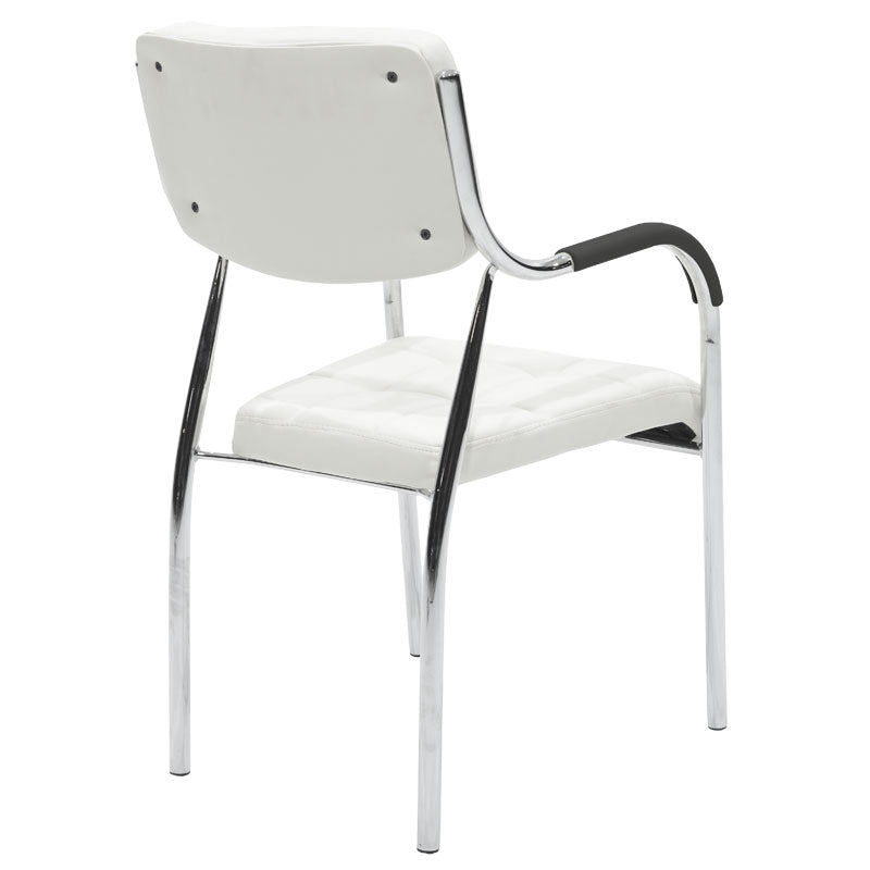 Visitor chair Florida pakoworld PU white-chrome leg