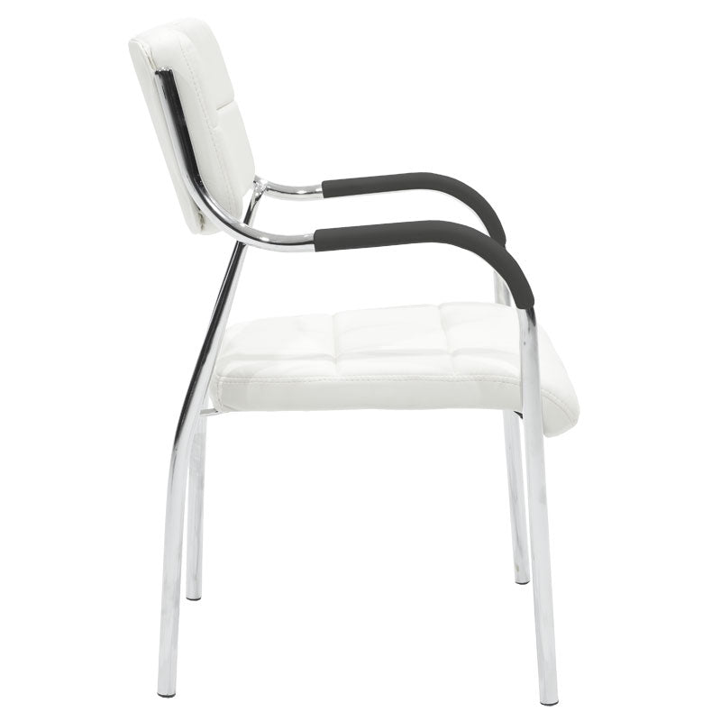 Visitor chair Florida pakoworld PU white-chrome leg