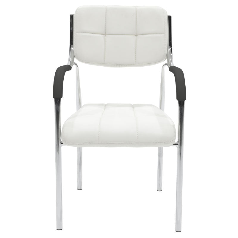 Visitor chair Florida pakoworld PU white-chrome leg
