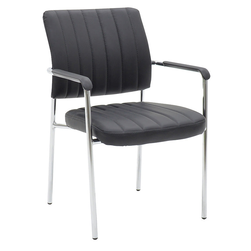 Lifelong pakoworld PU guest chair black-chrome leg