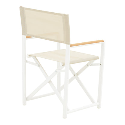 Director's chair Mabu pakoworld white aluminum 56x48x86cm