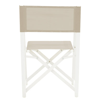 Director's chair Mabu pakoworld white aluminum 56x48x86cm