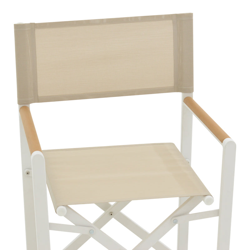 Director's chair Mabu pakoworld white aluminum 56x48x86cm