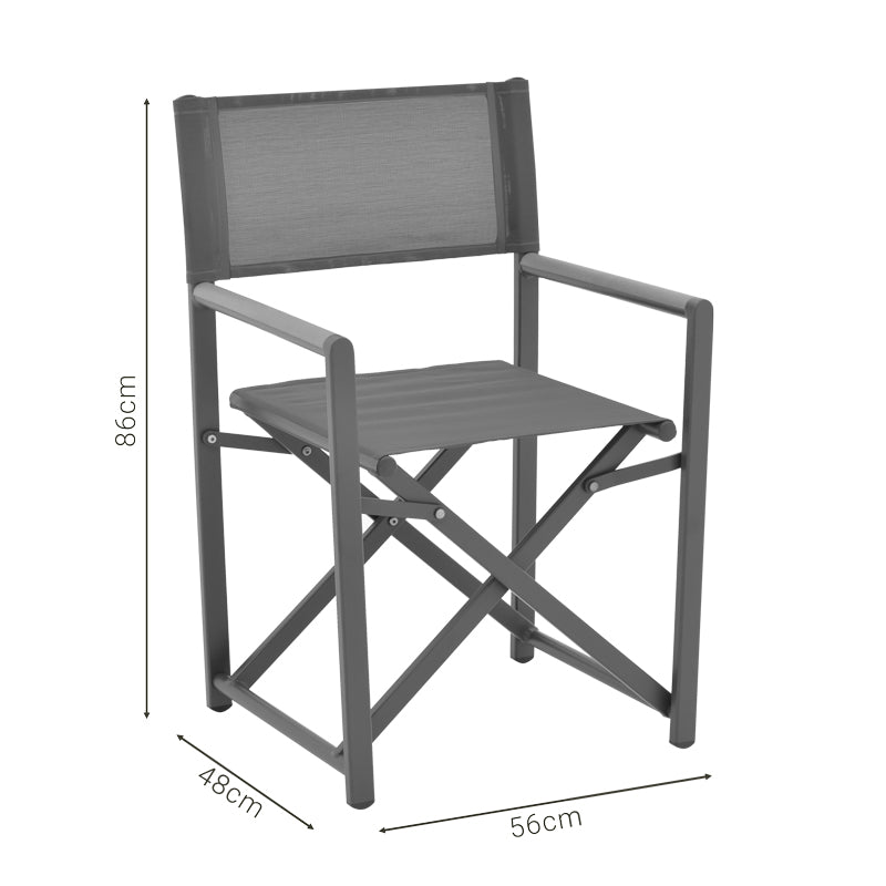 Director's chair Mabu pakoworld dark grey aluminum 56x48x86cm