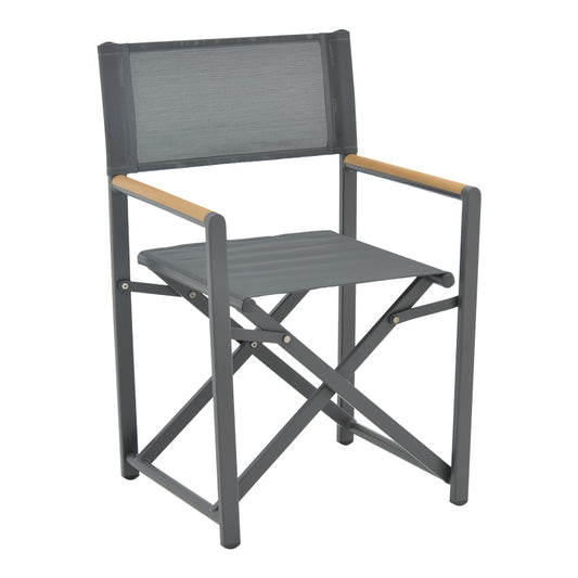 Director's chair Mabu pakoworld dark grey aluminum 56x48x86cm