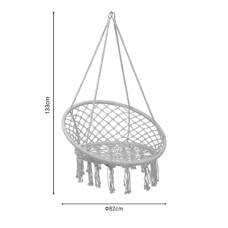 Hammock seat Eventful pakoworld rope beige 82x82x133cm