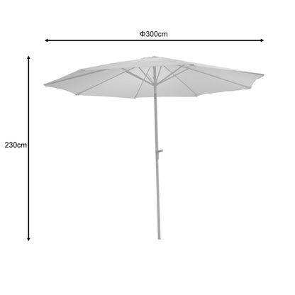 Professional umbrella Frow white aluminum ecru fabric Φ3m