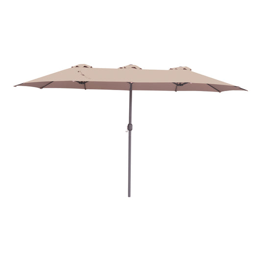 Professional umbrella Dorizo pakoworld aluminum-brown fabric 2.6x4.5x2.5m