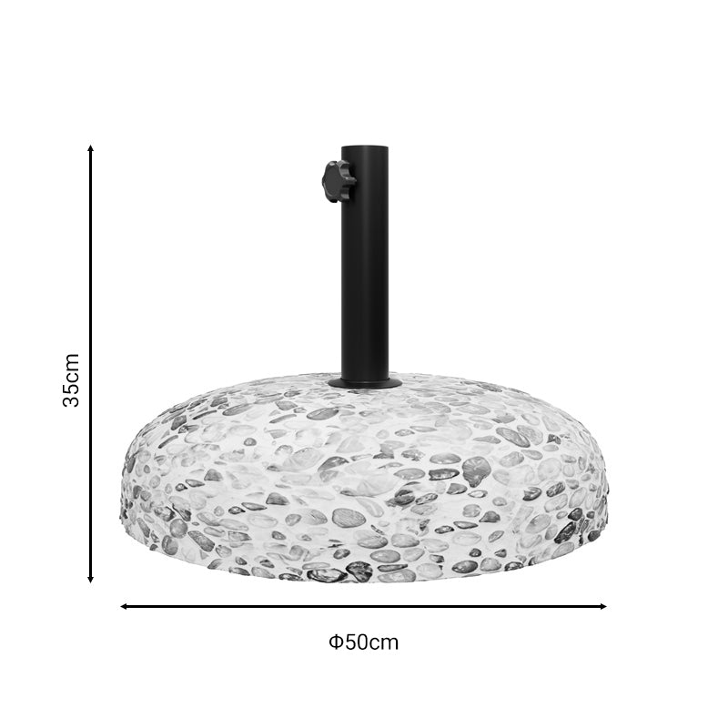 Cement umbrella base with cobble stone Nimbus pakoworld 25kg D50cm