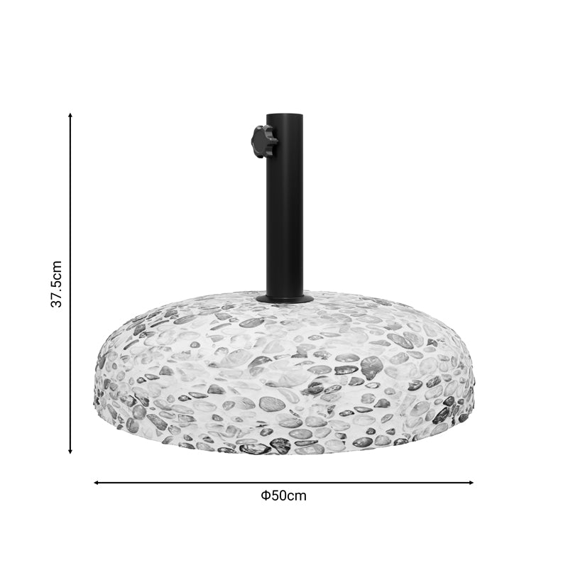 Cement ubrella base with cobble stone Nimbus 35kg D50cm