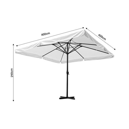 Professional umbrella Shoreline pakoworld one-piece mesh aluminum-beige fabric 4x4x2.9m