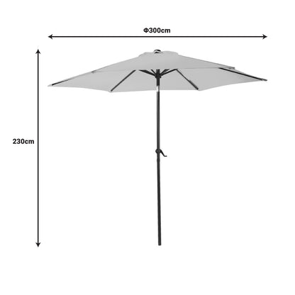 Umbrella Frow pakoworld anthracite aluminium-beige-grey fabric Φ3m